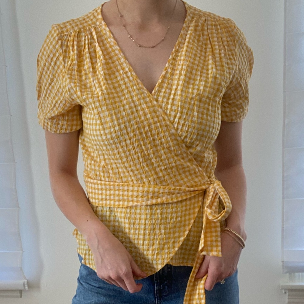 Wrap Gingham Top - image 2